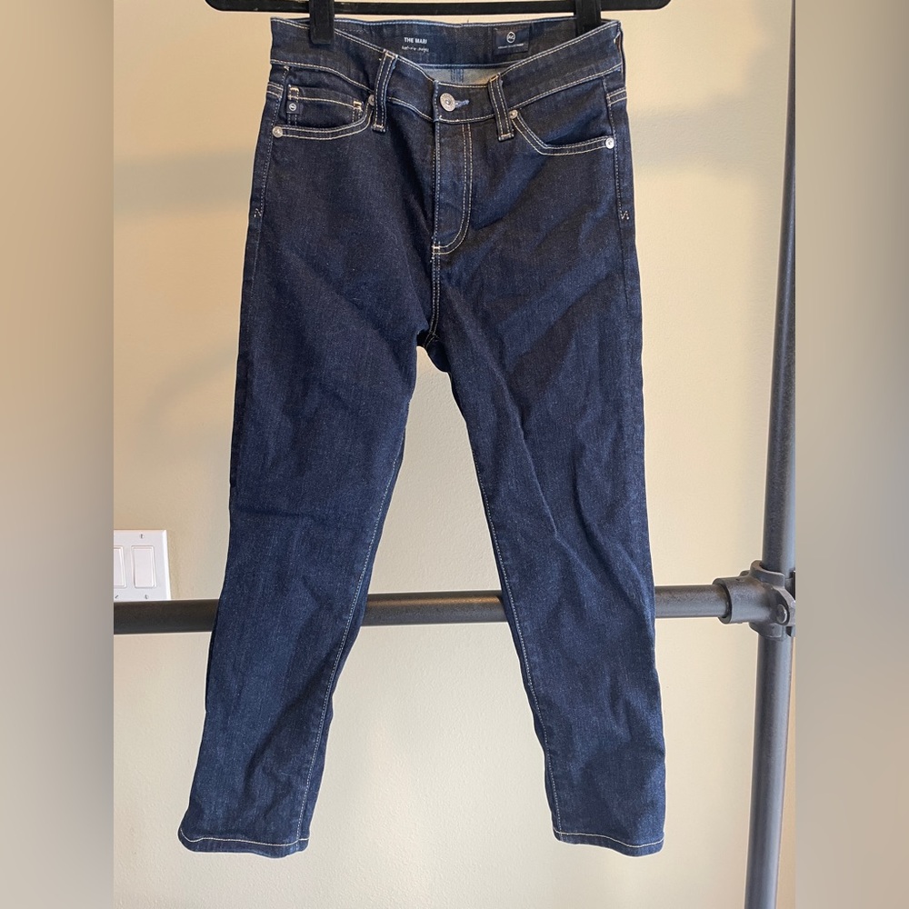 AG Mari dark wash cropped straight jeans